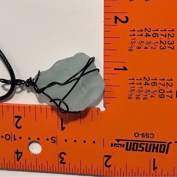 Mississippi gulf Sea Glass Pendant Necklace Wire Wrapped Artisan Handmade 4174 B - Picture 10 of 12